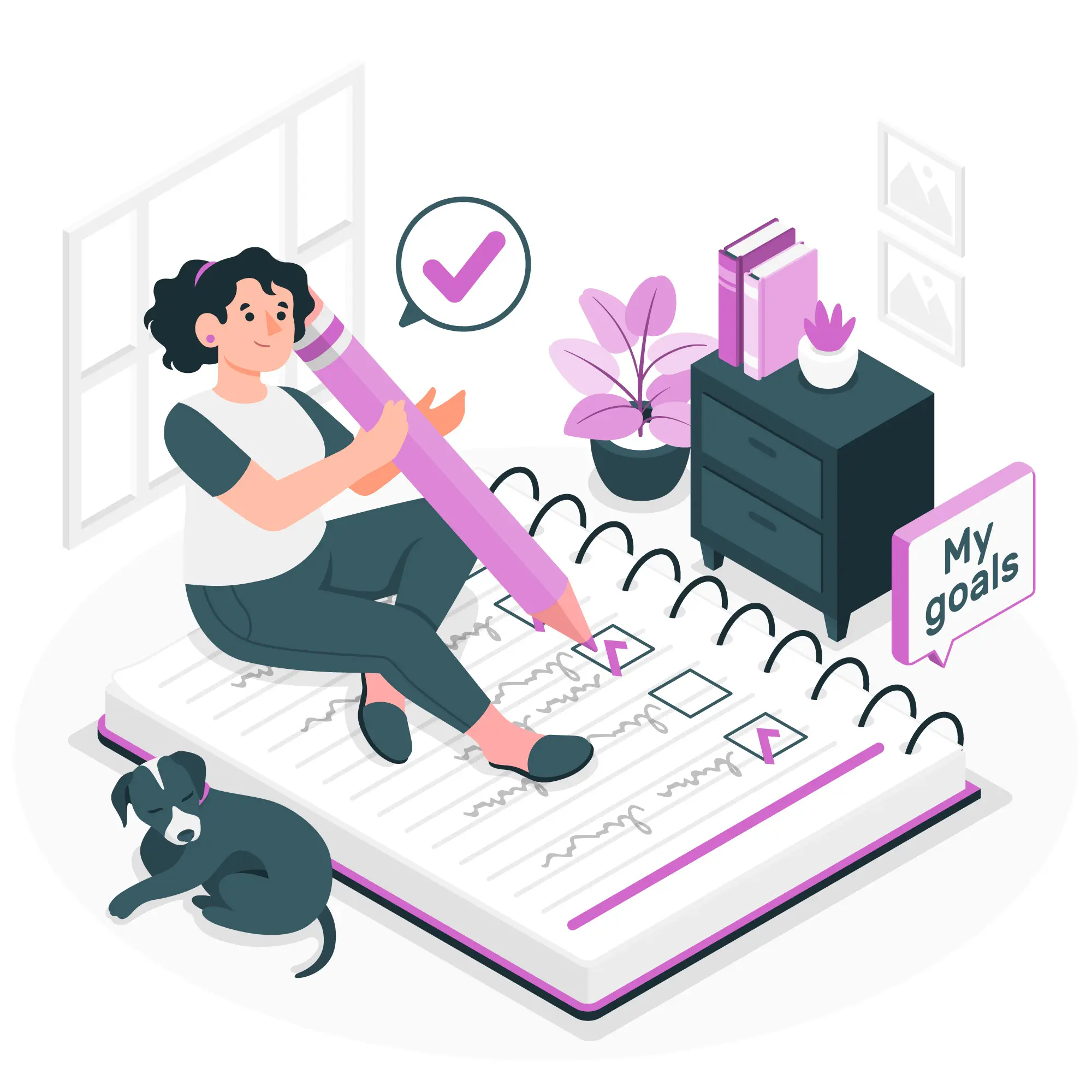 Mental health goal setting illustration